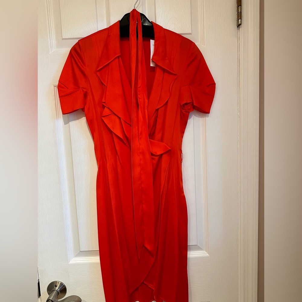 Red Silk Banana Republic Dress